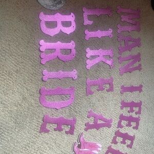 Pink Glitter 'Bride' Party Banner